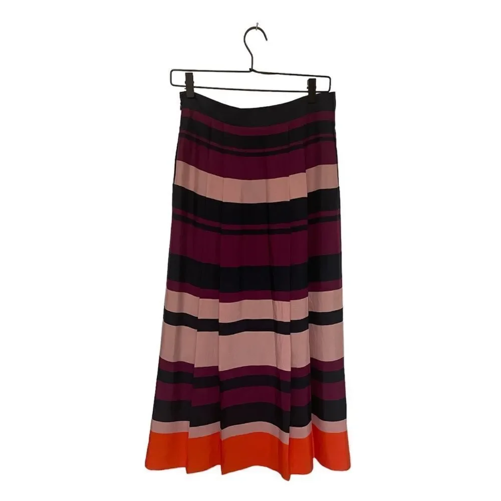 Ann Taylor | Horizontal Stripe Pleated Skirt
